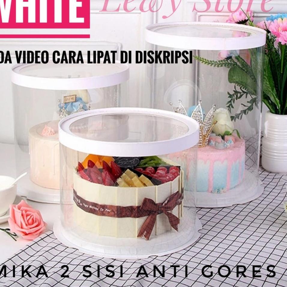 

Update! Cake Box Bulat Dus Kue Kotak Kue Transparant Mika PET 30x30 cm