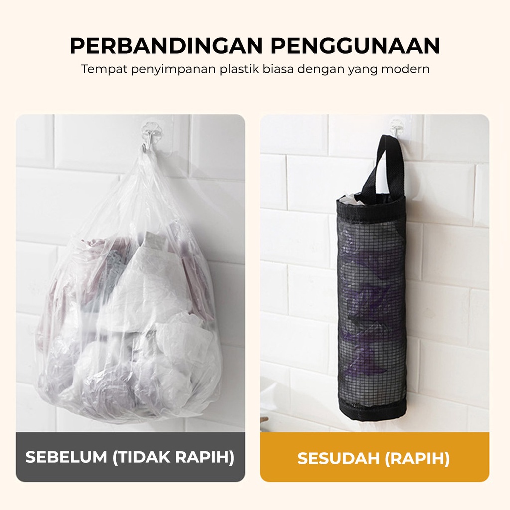 Tempat Plastik Gantung Tempel Dinding Storage Bag Kantong Plastik Kresek Kualitas Bahan Terbaik MX1065