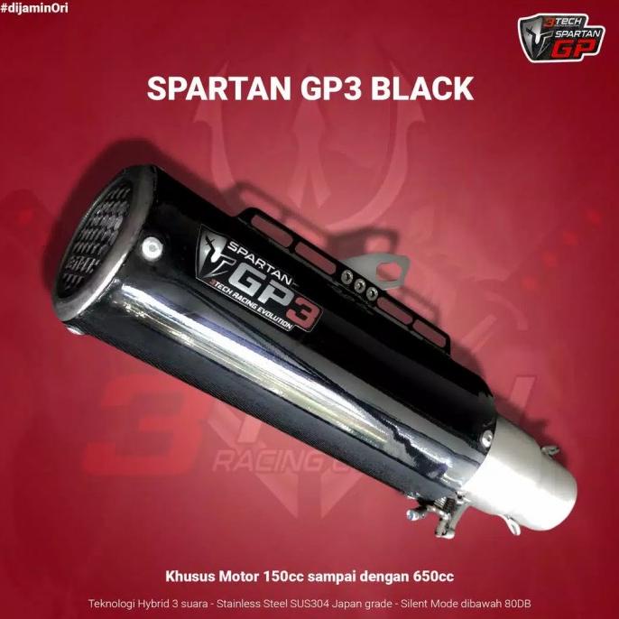 {BISA COD] ASLI Knalpot Hybrid 3Tech Spartan GP3 Stainless Full System 150cc TERLARIS TERPERCAYA ORI