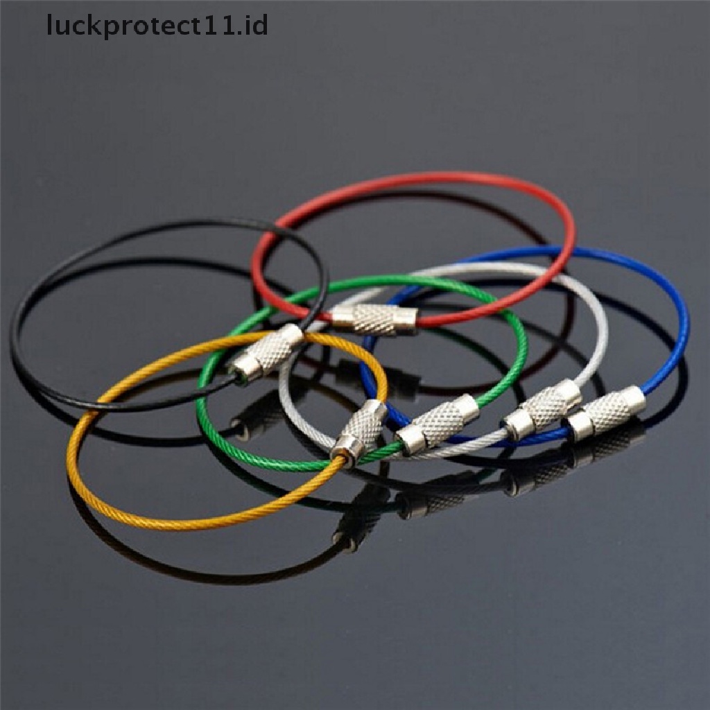 /Fashion Hot// Fashion// 5PCS Kawat Stainless Steel Gantungan Kunci Kabel Gantungan Kunci Rantai Outdoor Hiking Fashion.