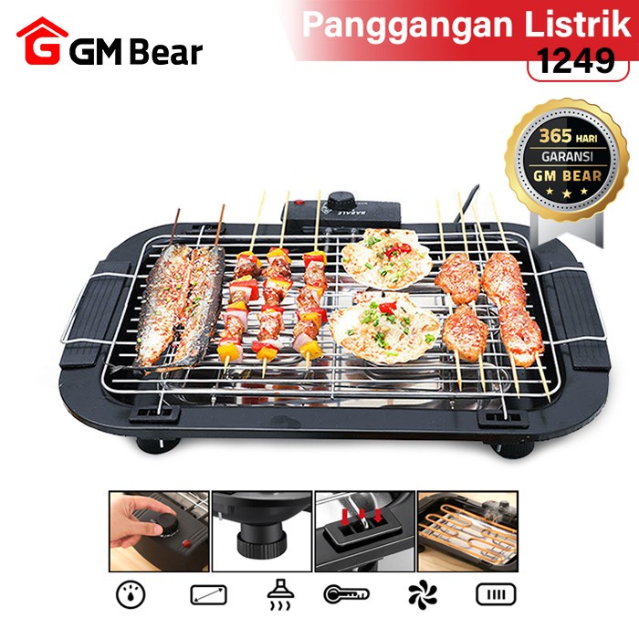 Gm Bear Alat Pemanggang Listrik Portable 1249 - Electric Grill Bbq