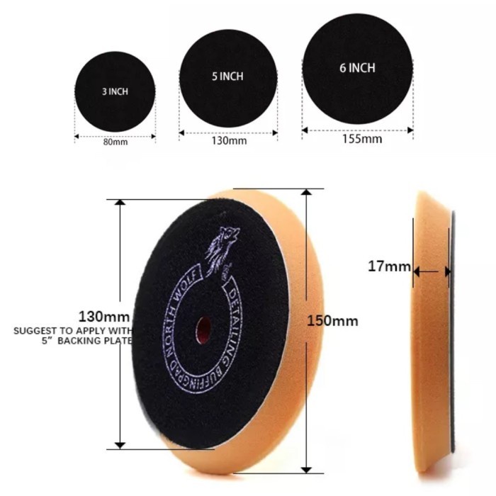 Thin Pad NORTHWOLF Polishing 3 inch Orange Busa Poles Mobil North Wolf