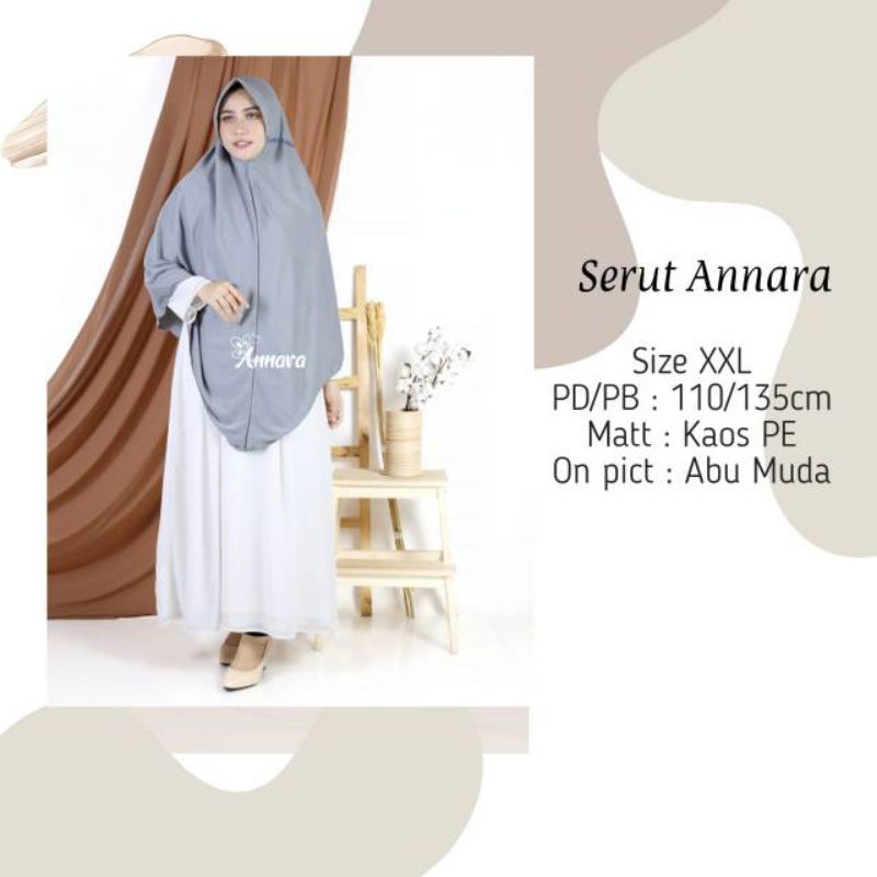 khimar jumbo annara serut kerudung instan jilbab instan khimar serut xxl