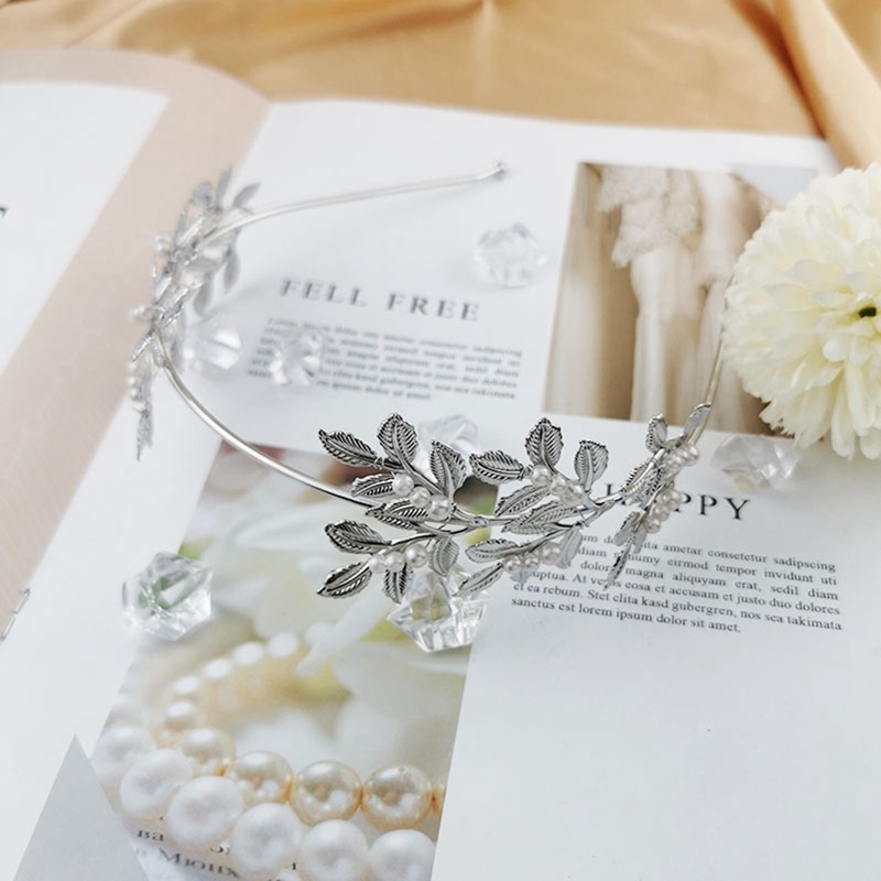 Baroque Golden Leaf Mahkota Hiasan Kepala Gaya Virgin Royal Vintage Handmade Laurel Ikat Kepala Olive Gold Bunga Aksesoris Rambut Pengantin Foto Mori Pernikahan