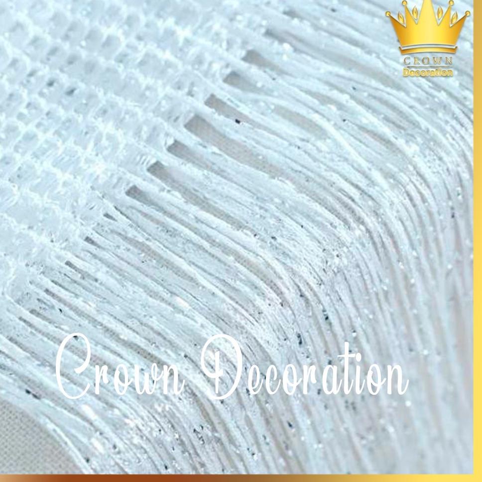 Seri(W57M)-♫♪) Tirai Putih Benang Glitter 1m x 2m Dekorasi Ruangan dan Dekorasi Pelaminan/bling blin