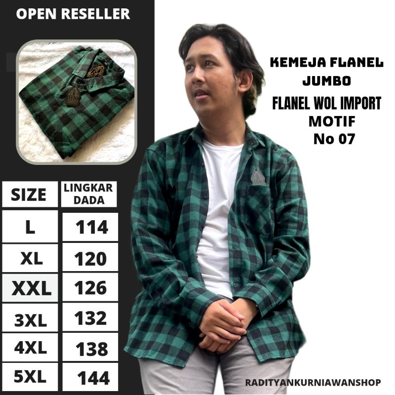 Kemeja flanel oversize F-7 Jumbo XL
