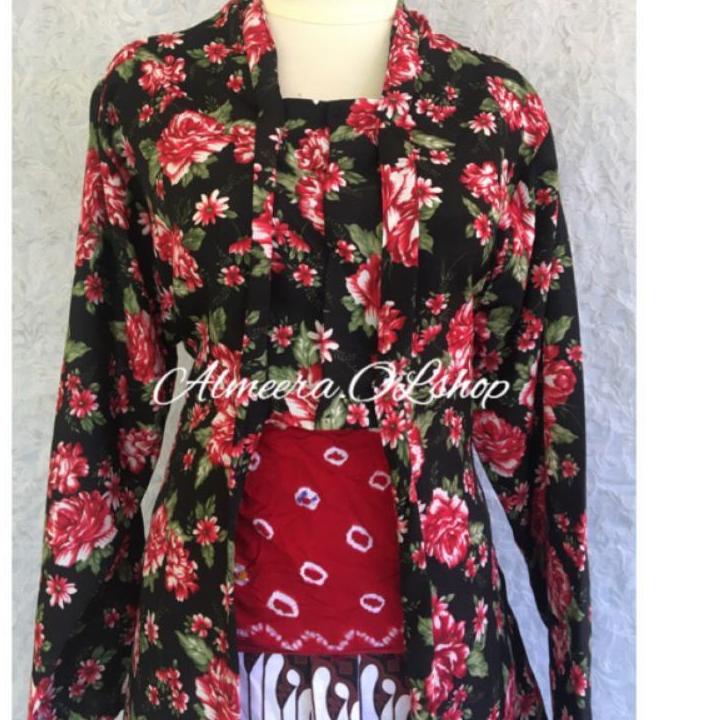 ➥Kemasan Baru Baju Surjan Pria  Kebaya wanita Motif Kembang/ Bunga Adat Jawa Dewasa GHT9