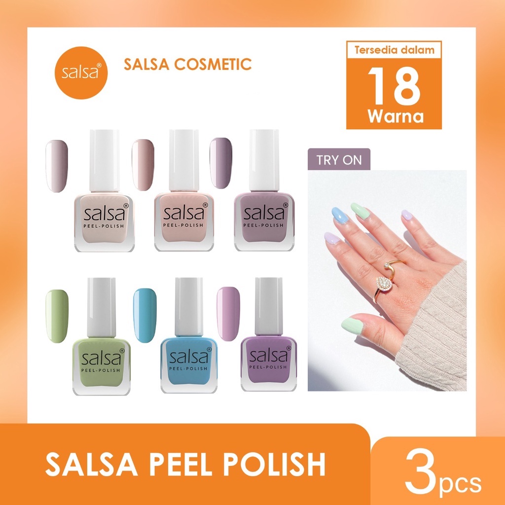 ★ BB ★ SALSA Peel Polish - Kutek HALAL Peel Off Lupas Breathable Hijab Friendly isi 3