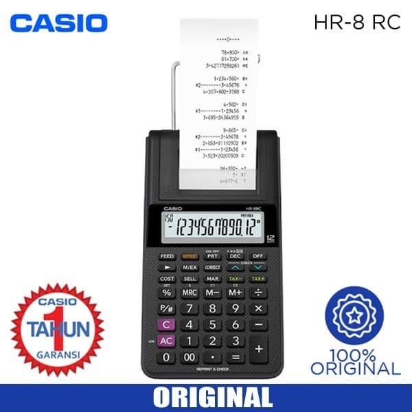 

BOOM SALE Kalkulator Print Casio HR-8RC Calculator Struk Kasir HR 8 RC Printing