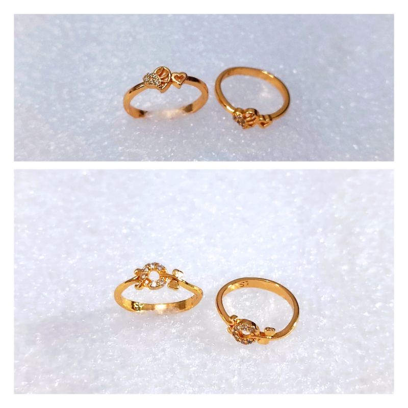 Cincin Anak Perempuan Titanium Lapis Emas 18k Anti Karat dan Luntur Fashion Anak