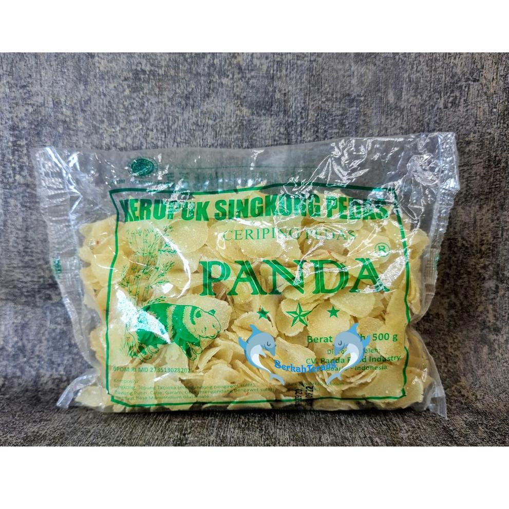 

[KODE PRODUK JL0SB9238] PANDA Kerupuk Singkong Pedas 500gr / Ceriping Pedas Mentah