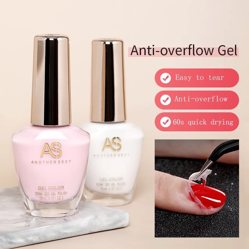 AS Anti-Overflow Gel 15ml Cuticle Protector Skin Nail Polish Peel Off Latex