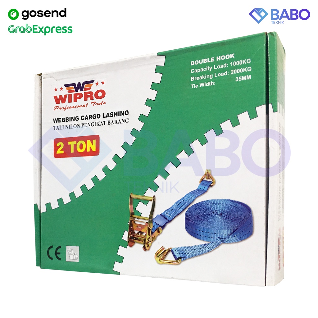 WIPRO WEBBING CARGO LASHING 2 TON 12 M / Tali Pengikat / Tali Miniatur / Track Belt / Tali Krek