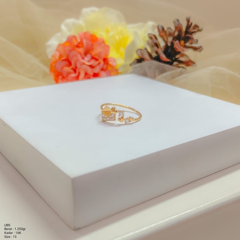 Perhiasan Cincin Emas Fashion Envelope UBS 16k / 700