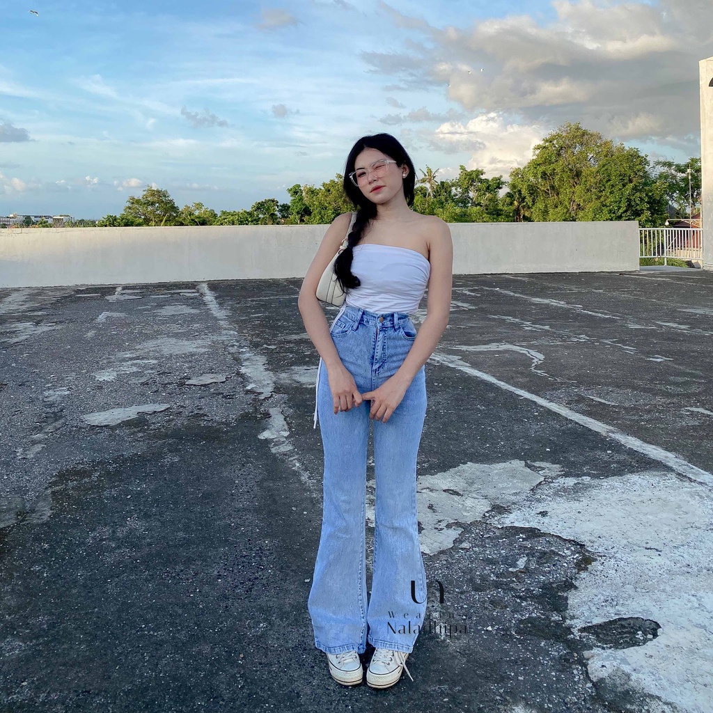 Kezia Cutbray Pants Snowblue - Highwaist Jeans Cutbray