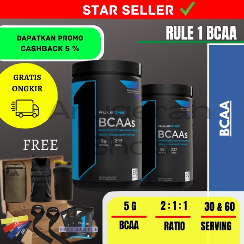 Rule 1 One BCAA 60 Serving 5 Lbs R1 BCAA POWDER non amino x xtend humabolic BCAA Susu Fitnes Origina