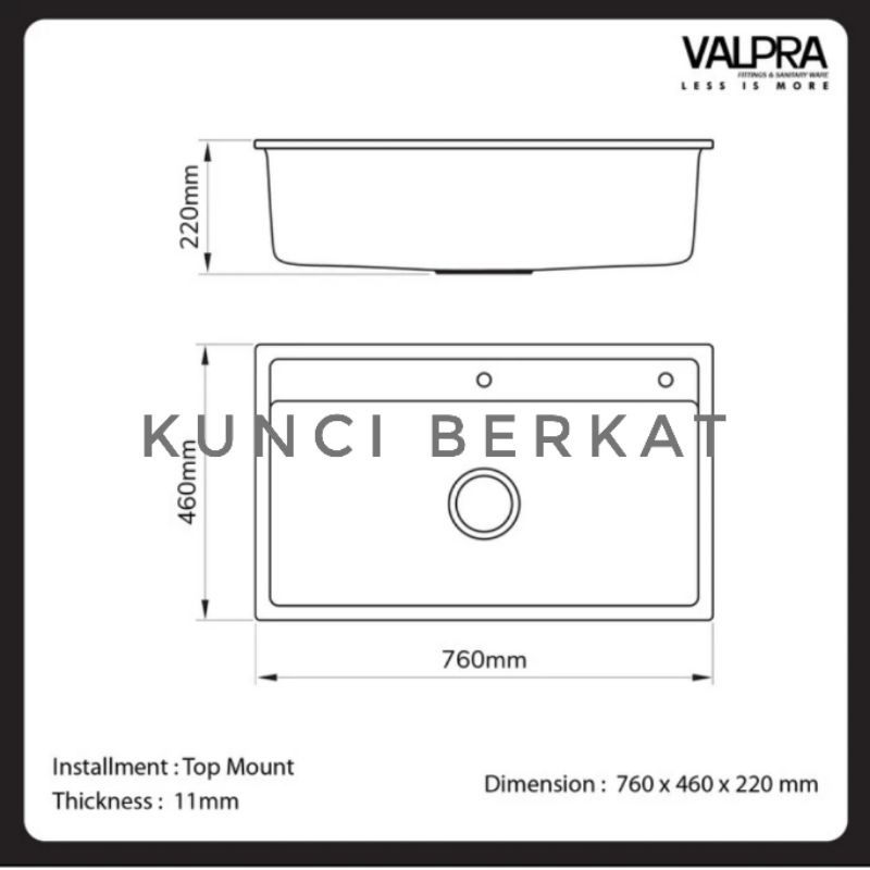 Bak Cuci Piring Granite 7646 1 Lubang/Kitchen Sink Granit