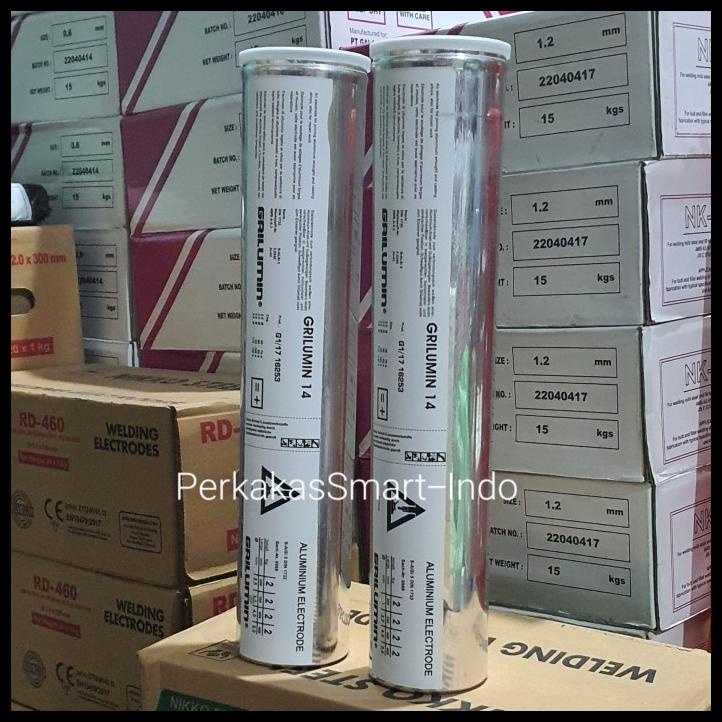 Jual Kawat Las Aluminium Stik Alumin Grilumin 3 2mm Per Kaleng Isi 2kg Shopee Indonesia