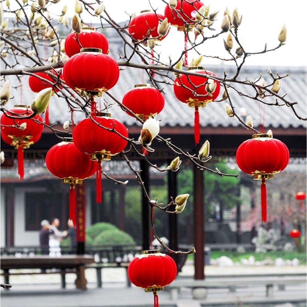 Lampion MINI Lentera Imlek Tahun Baru Gantungan Pohon Bunga Meihua Sakura Dekorasi Hiasan CNY