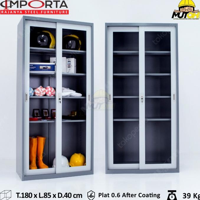 

SALE NOW IMPORTA SC-E18 BT/MS LEMARI ARSIP BESI PINTU SLIDING KACA SALE