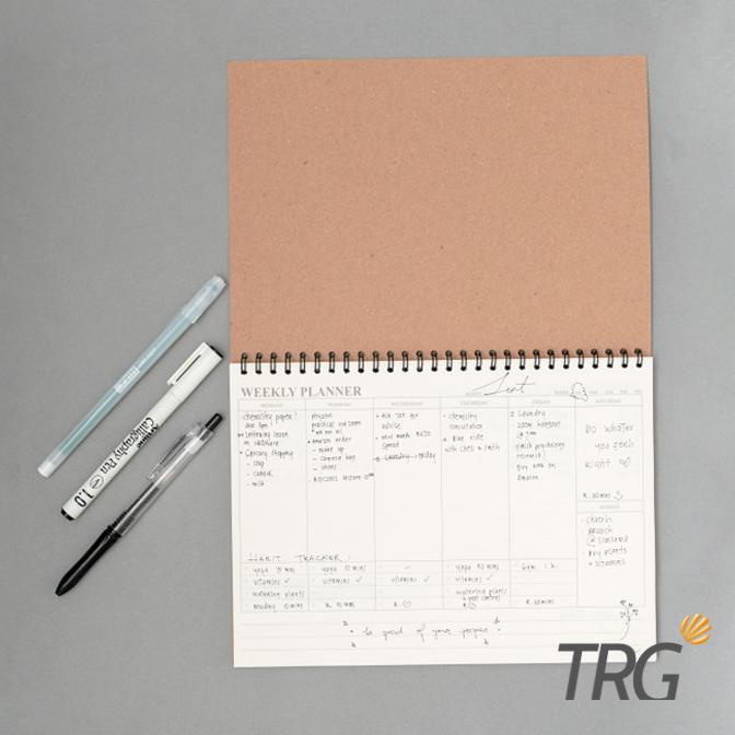 

Buku Tulis Catatan B5 TRG - Kraft Cover Spiral Weekly Planner Notebook