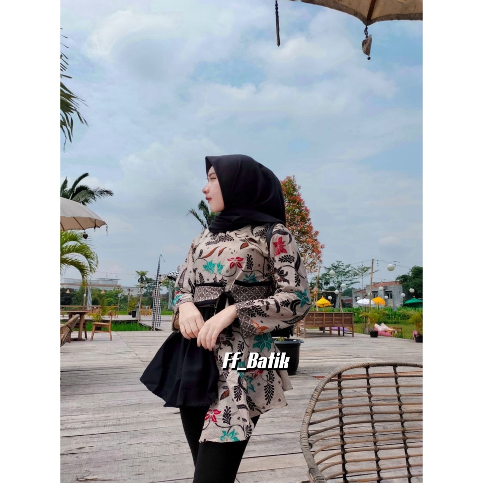 Ayunda Blouse Batik Wanita Modern Lengan Panjang