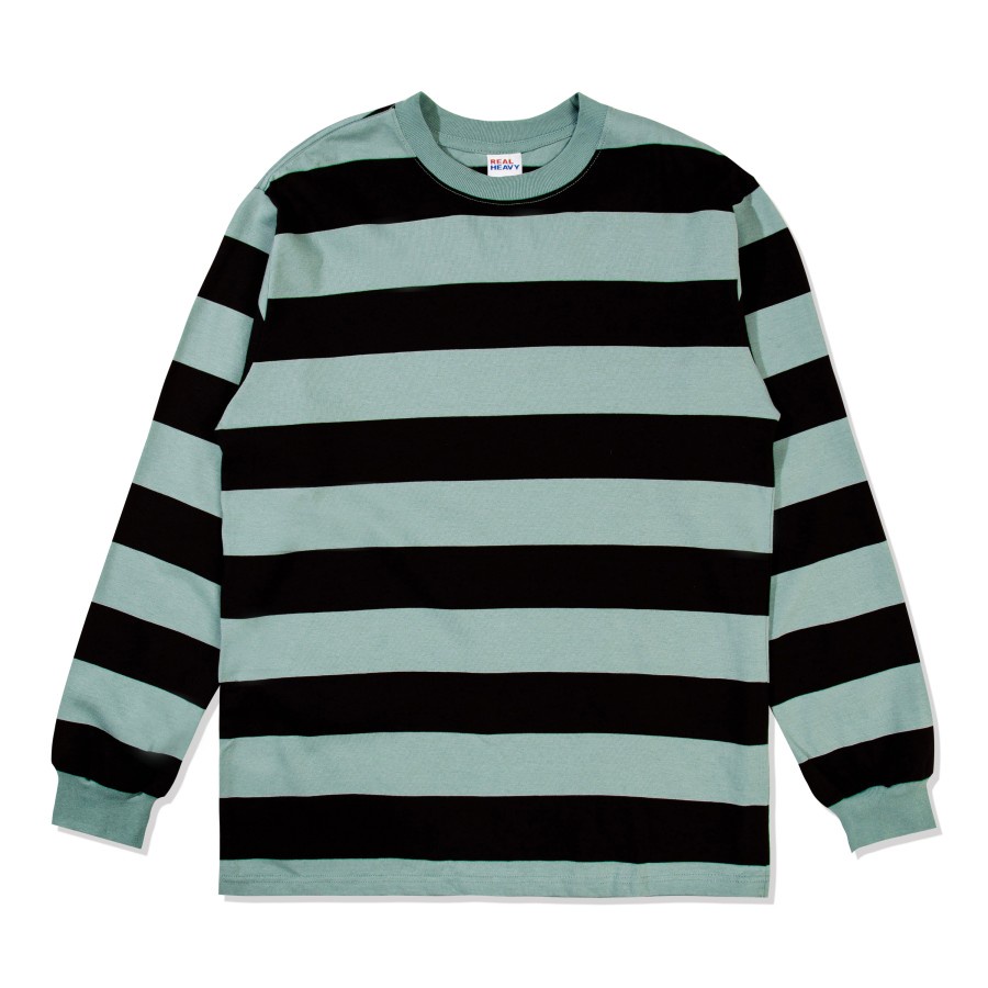 Real Heavy Long Sleeve Striped 16s Smokey Black