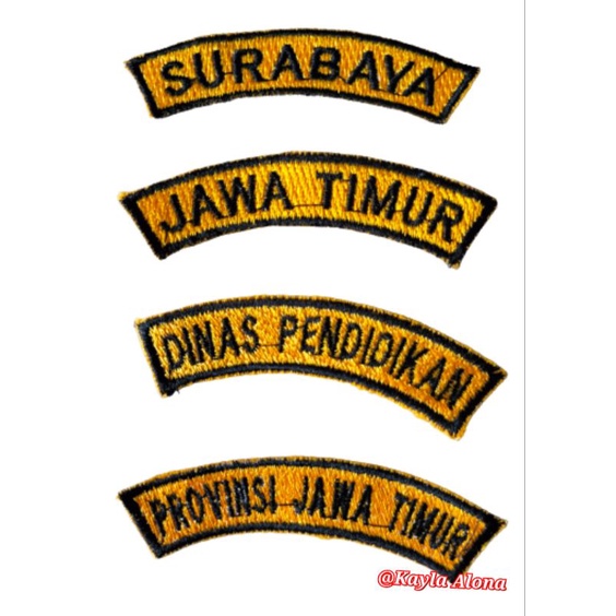 BET / BADGE BORDIR DINAS &quot; SURABAYA, JAWATIMUR , DINAS PENDIDIKAN , PROVINSI JAWATIMUR&quot;