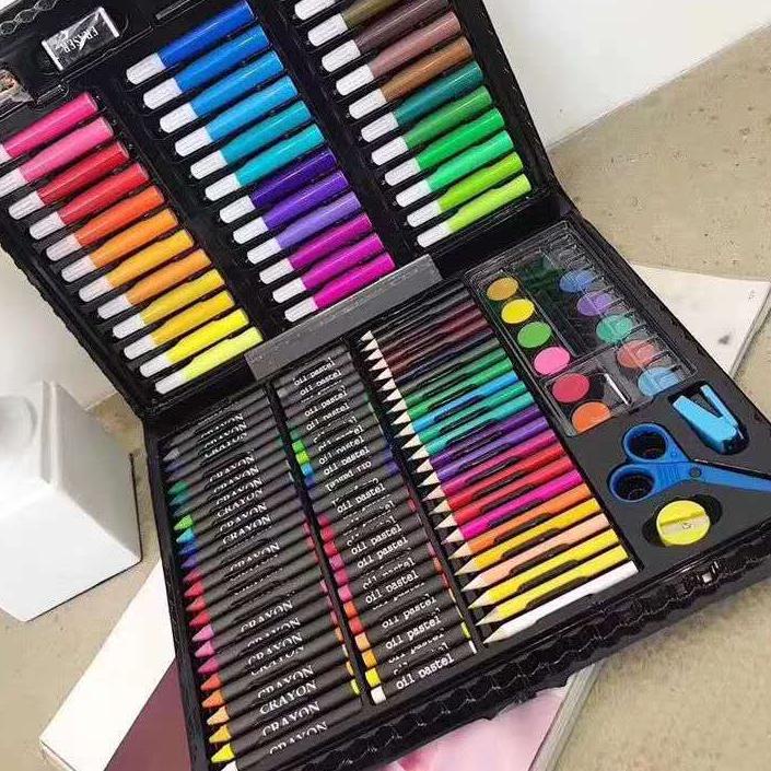

░☺░ WJ514 Crayon Set 150 Pcs Art Set Peralatan Gambar Lukis Isi 150 Pensil Warna Krayon Set