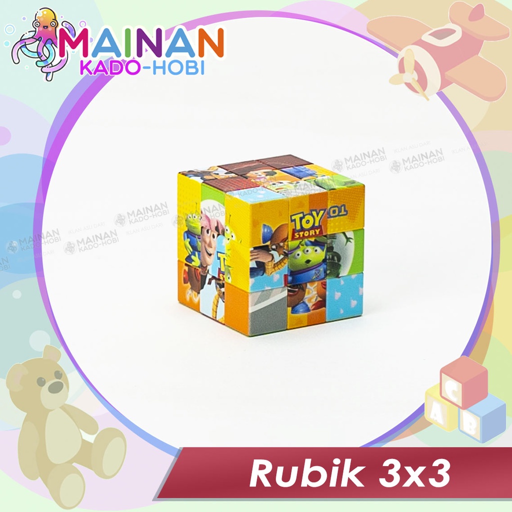 MAINAN ANAK EDUKASI MAGIC PUZZLE RUBIK 3X3 KARAKTER KARTUN