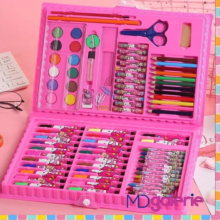 

[KODE FTPSL] Stationery set pensil crayon cat air perlengkapan sekolah menggambar anak isi 86 [ 500GR ]