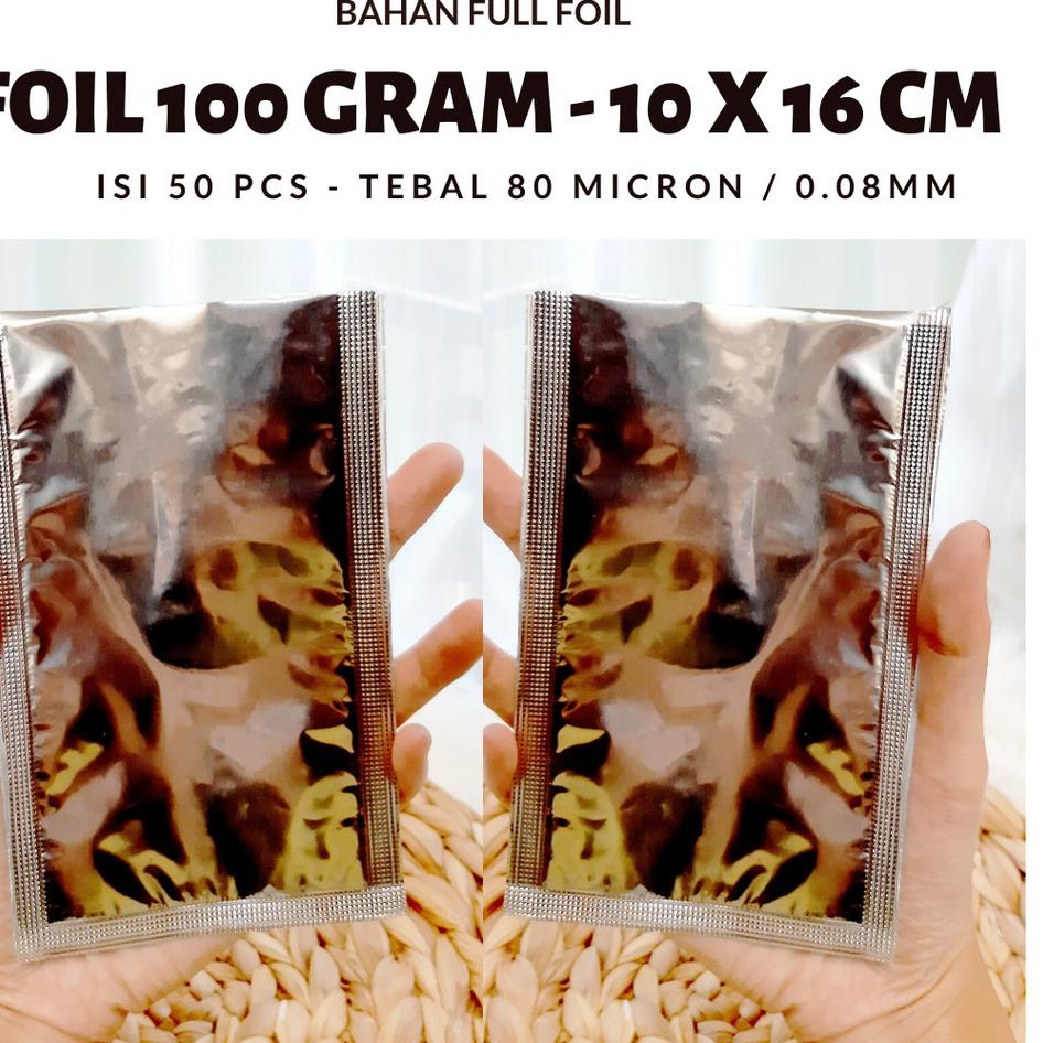 SPECIAL PRICE FOIL SACHET - Plastik Foil Silver - alumunium foil 100 gram uk.10X16,Distributor Kemas