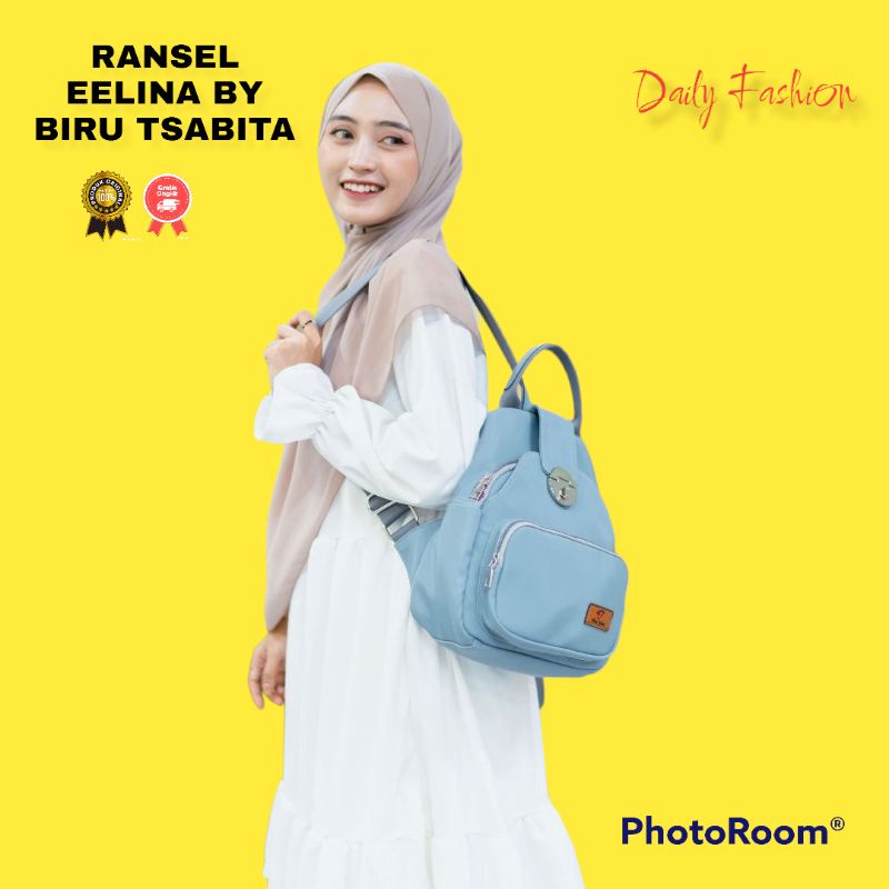 RANSEL ERLINA BY BIRU TSABITA BAHAN CHOCOLY ANTI AIR WATERPROOF PREMIUM