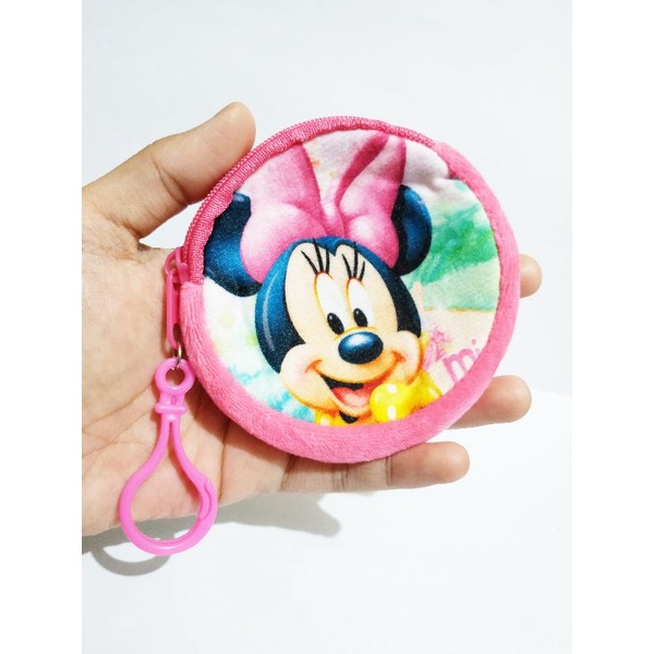 DB07 Dompet Bulu Bulat Karakter 9cm