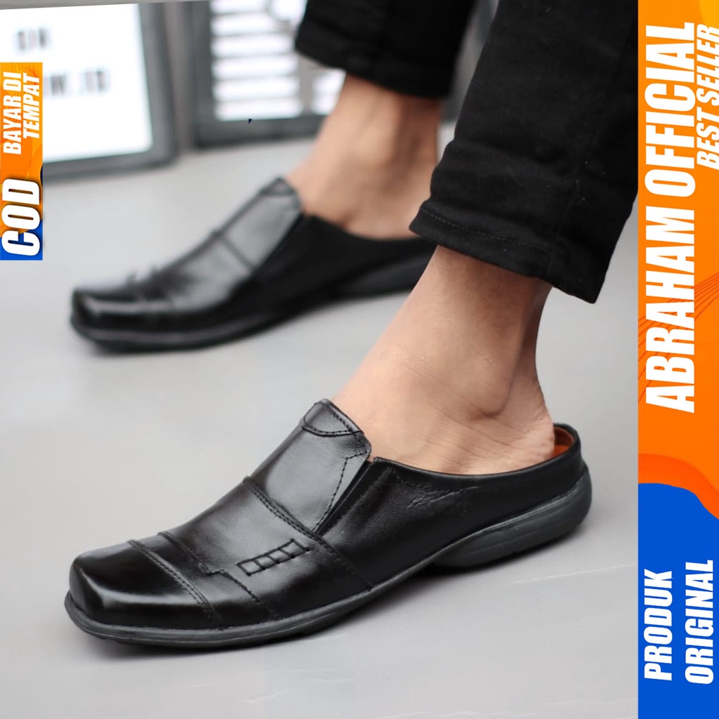 Sepatu Sandal Bustong Pria Casual Kulit Asli Santai Abraham Apollo