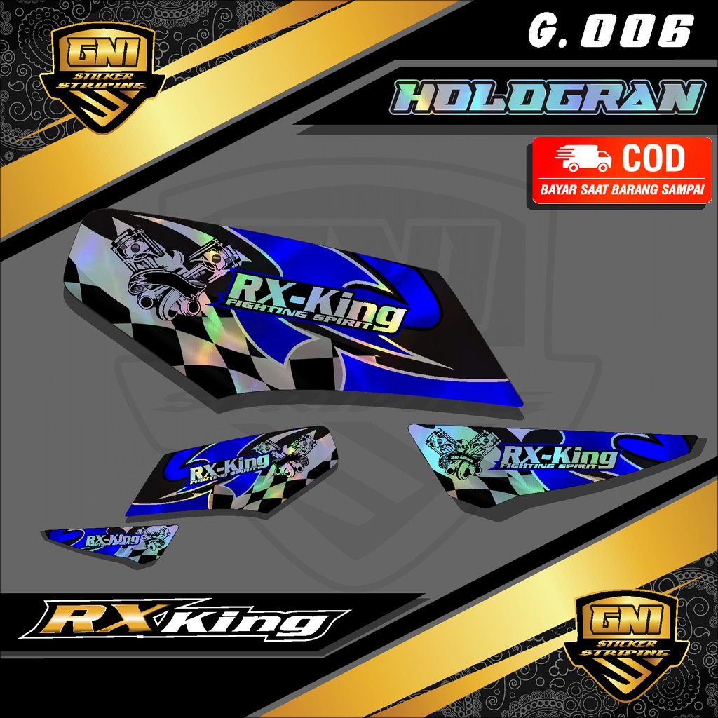 (COD) Sticker Striping Rx King HOLOGRAM Variasi List Motor Yamaha Rx King Motif Airbrush Terbaru Ter