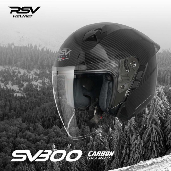 Helm Helm Rsv Sv300 Carbon Glossy Double Visor / Helm Rsv / Helm Half Face