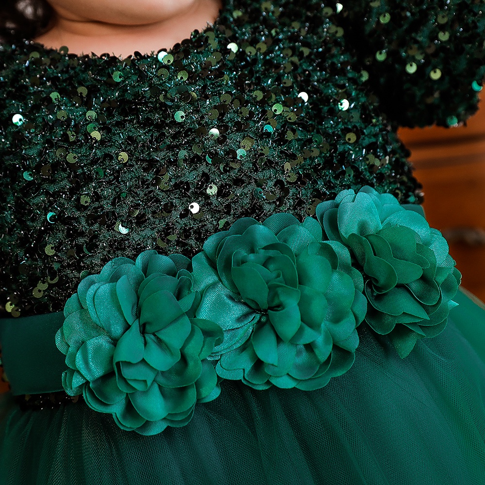[Brandedbaby] 6M-8T DRESS PESTA ANAK PEREMPUAN / PARTY DRESS ANAK PEREMPUAN LENGAN PENDEK / DRESS PESTA BABY SEQUIN MEWAH