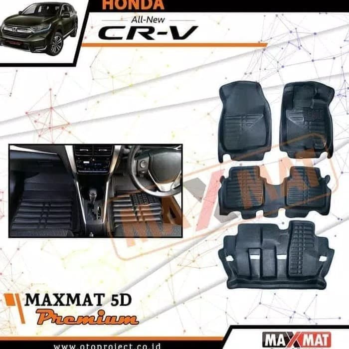 Karpet Mobil Maxmat 5D Tipe Premium Black All New Crv Turbo 3 Baris #Original