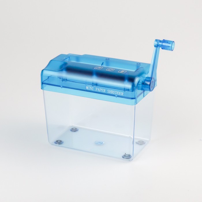 Mini Paper Shredder Penghancur Kertas Manual WST-123 Biru