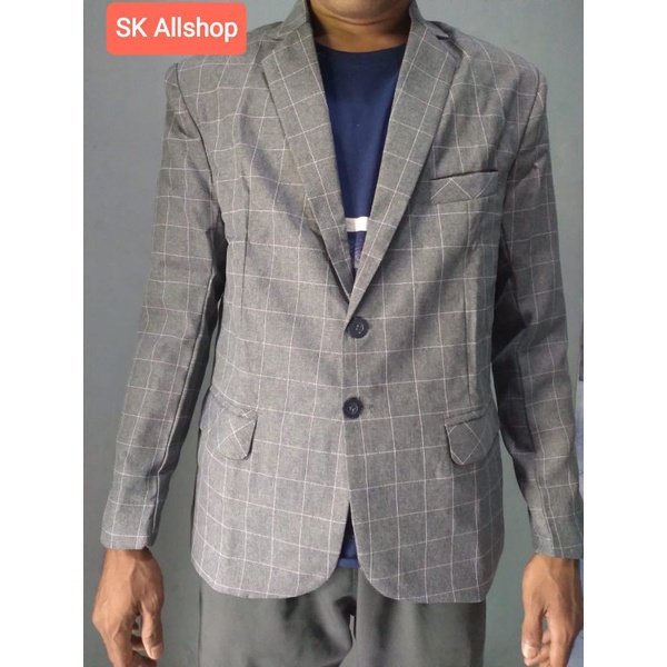 Jas pria motif kotak - Jas blazer kotak kotak - blazer kotak pria