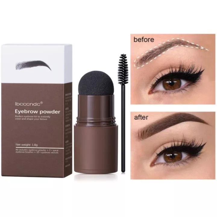 Ibcccndc Magic Eyebrows Stamp Original Shaping Powder And Hairline Contouring Powder Waterproof With 10 Model Cetakan Alis