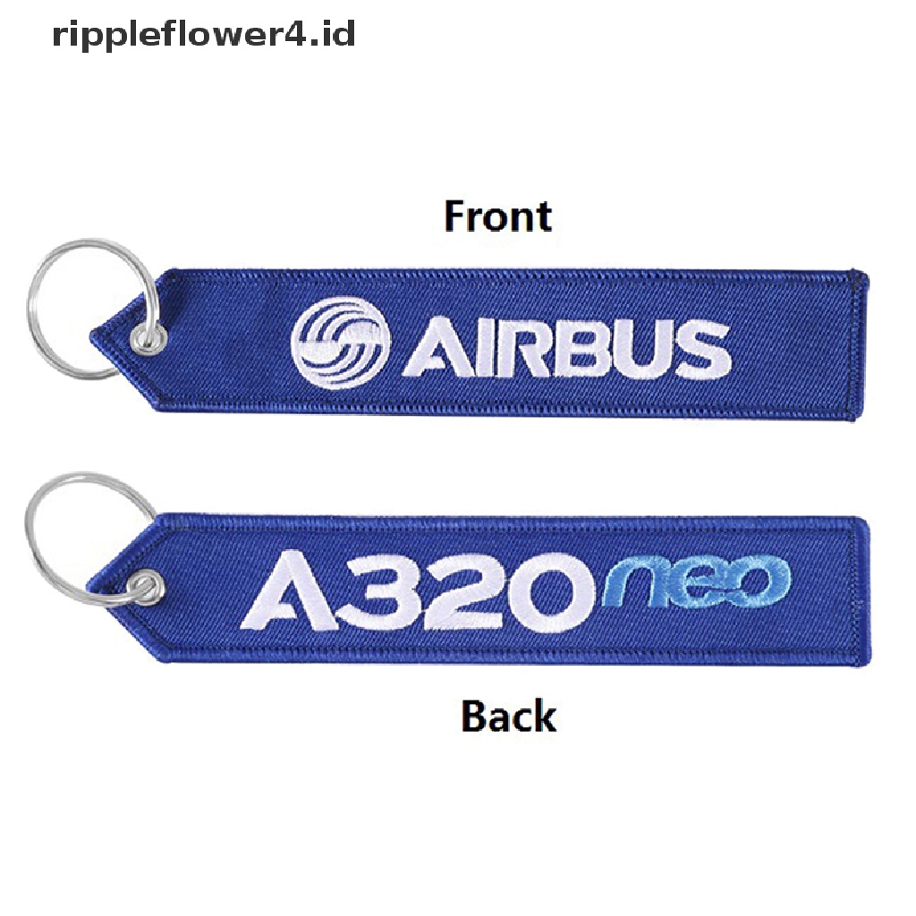 {rippleflower4.id} 1pc Airbus Gantungan Kunci Tali Telepon Bordir A320 Aviation Key Ring Chain Untuk Aviation Gift Strap Lanyard Untuk Tas Ritsleting~