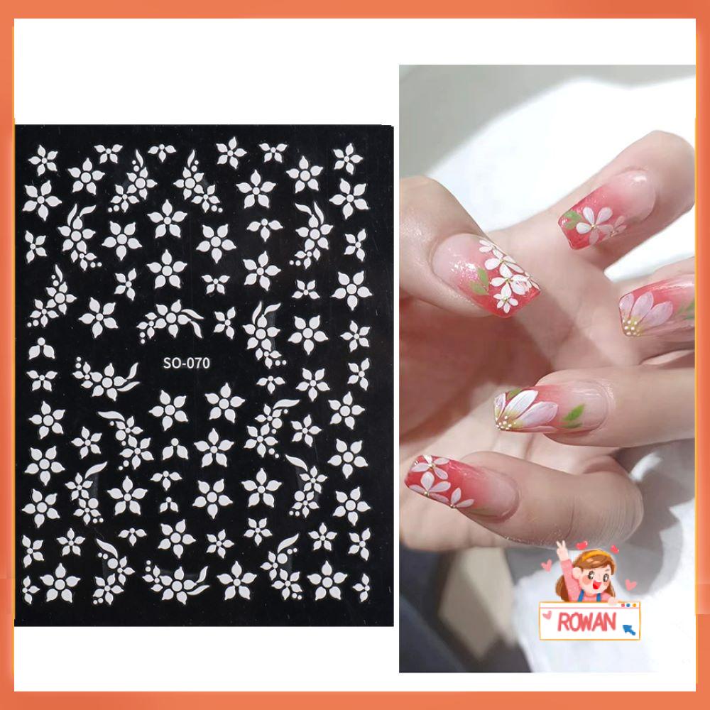R-flower Nail Sticker New DIY Perekat Putih