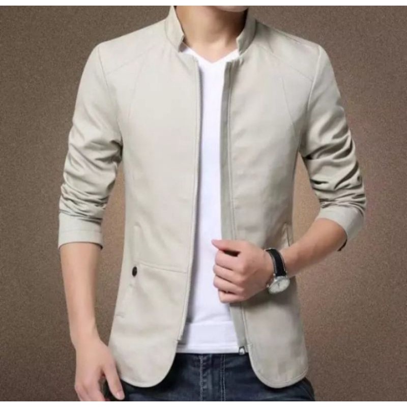 jaket blazer pria semi formal lengan panjang