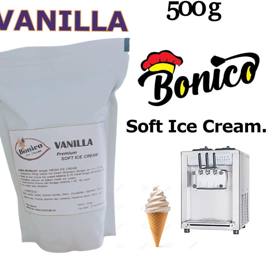 

limited Edition✔️BONICO VANILLA SOFT ICE CREAM POWDER 500gr PREMIUM RESTO bubuk es krim mesin VANILA cone frizco|SQ5