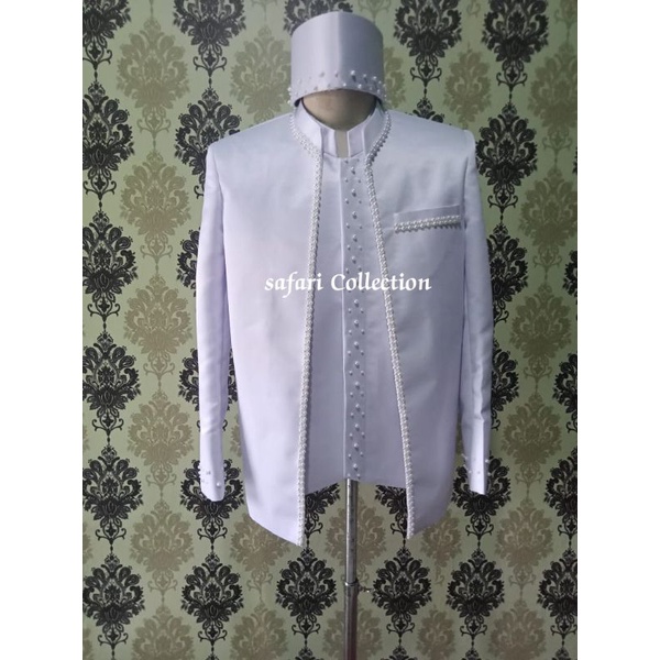 Beskap pengantin basofi tabur mutiara/Beskap akad pria