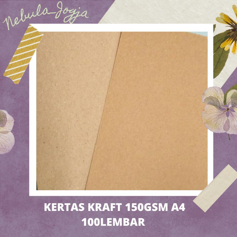 

100 Lembar Kertas Samson Kraft 150gsm ukuran A4 / Kertas Bahan Paper Bag 150gsm