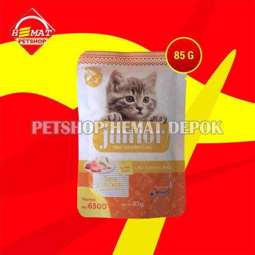 Makanan Basah Kucing Junior Wet Food Pouch 85 Gram Non Whiskas