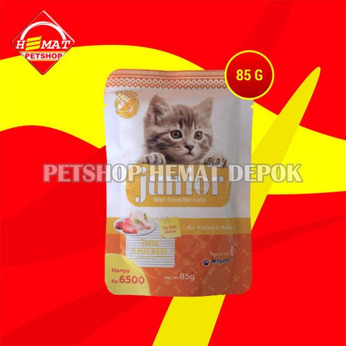 Makanan Basah Kucing Junior Wet Food Pouch 85 Gram Non Whiskas